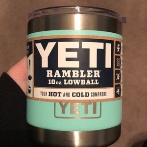 Brand new 10oz yeti in seafoam green.